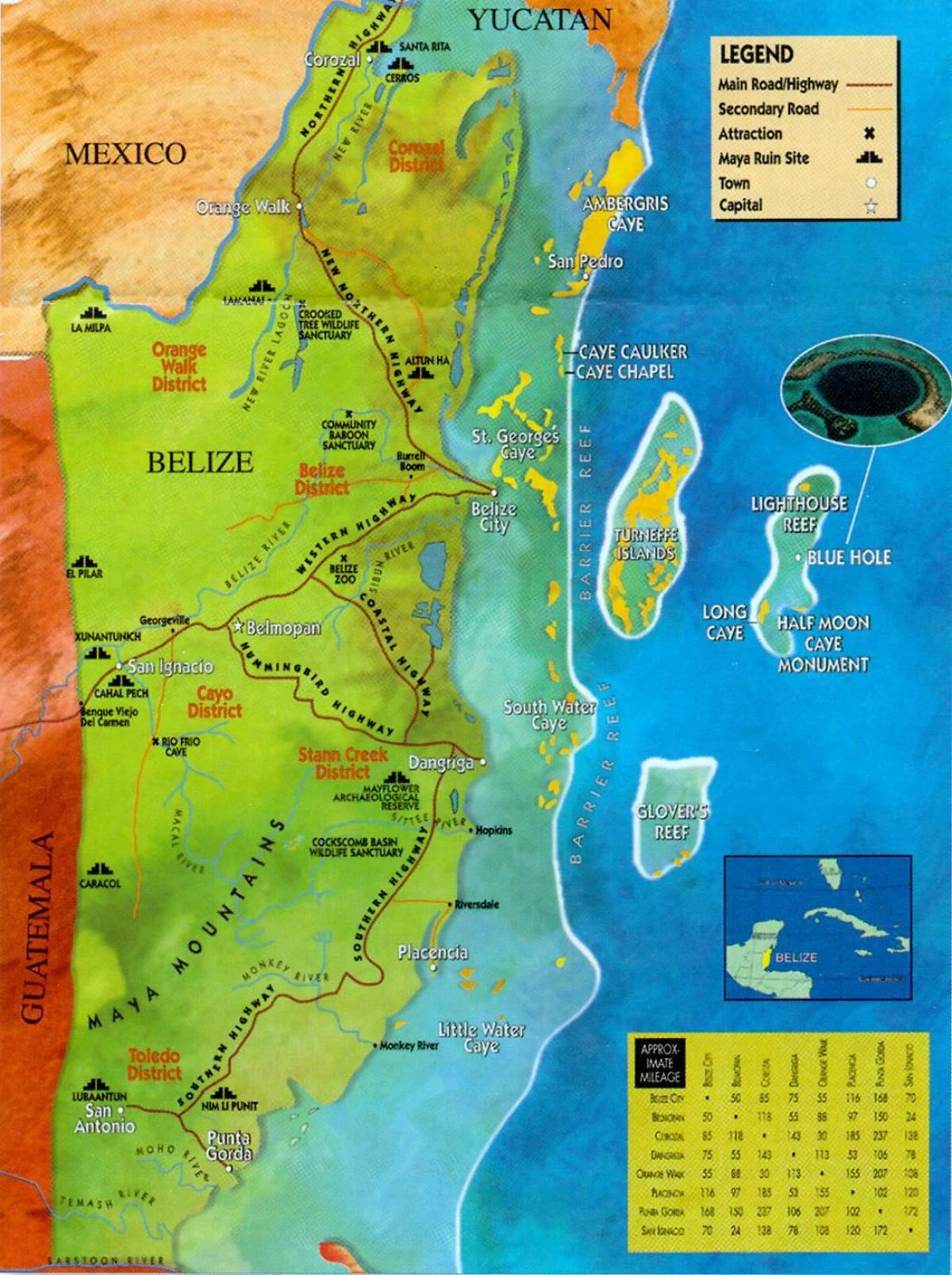 Руины Белиз карте
