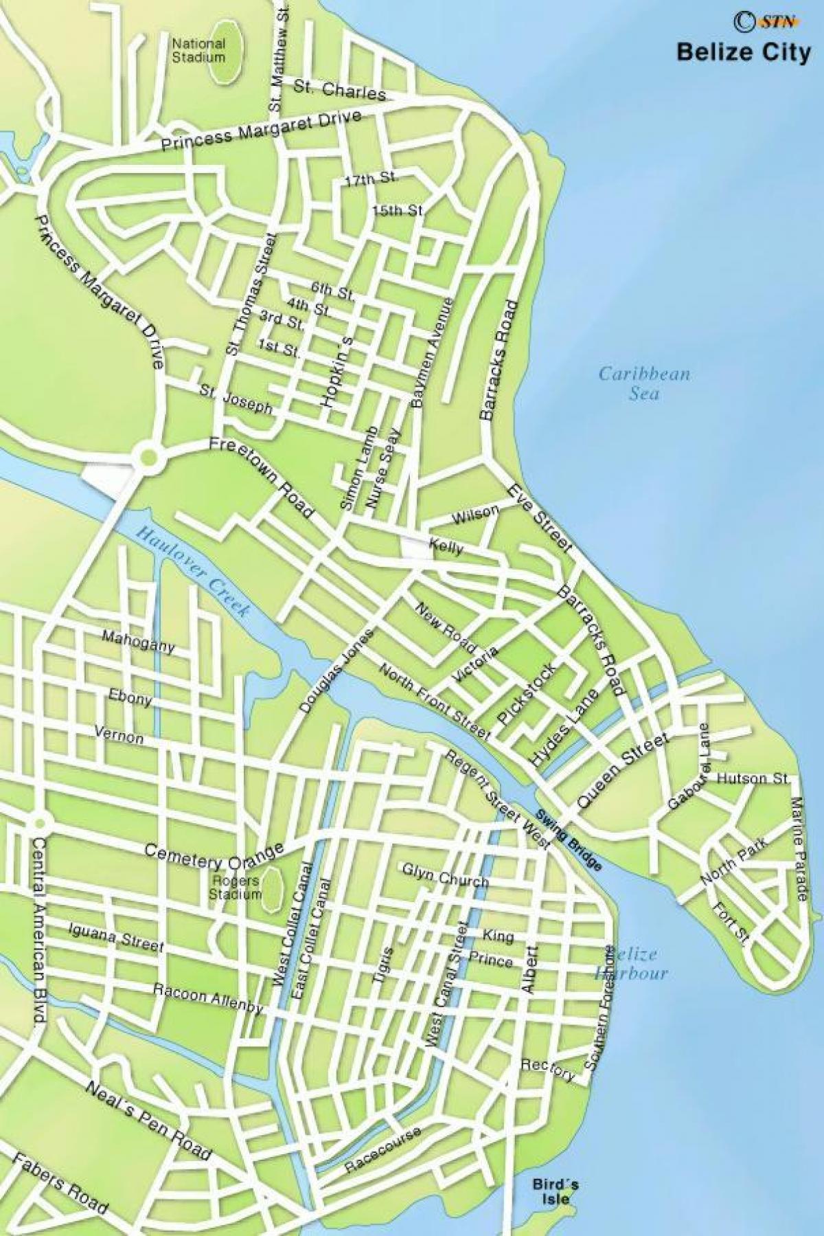карта города Белиз улицы